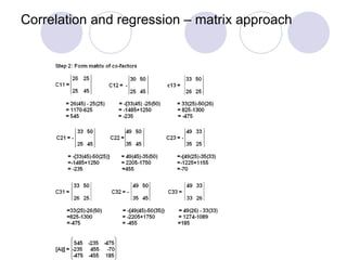 Correlation and regression – matrix approach 