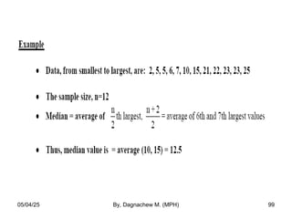05/04/25 By, Dagnachew M. (MPH) 99
 