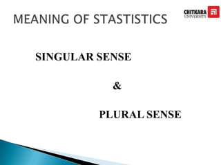 SINGULAR SENSE
&
PLURAL SENSE
 