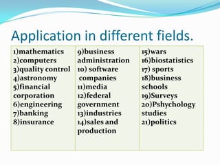 Definition of Statistics:A.L. Bowley defined statistics as“Statistics is the science of counting”     “science of averages”Secrist has given a detailed definition of statistics“Statistics are the numerical statement of facts capable of analysis and interpretation and the science of statistics is the study of the principles and the methods applied in collecting, presenting, analysis and interpreting the numerical data in any field of inquiry.”    